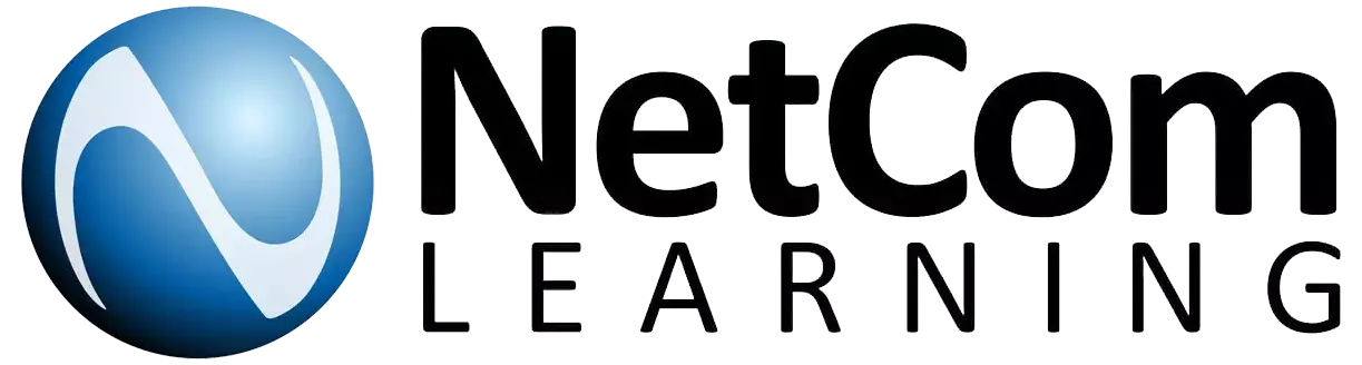 Netcom Learning logo Continuous Rev logo featuring real education values.